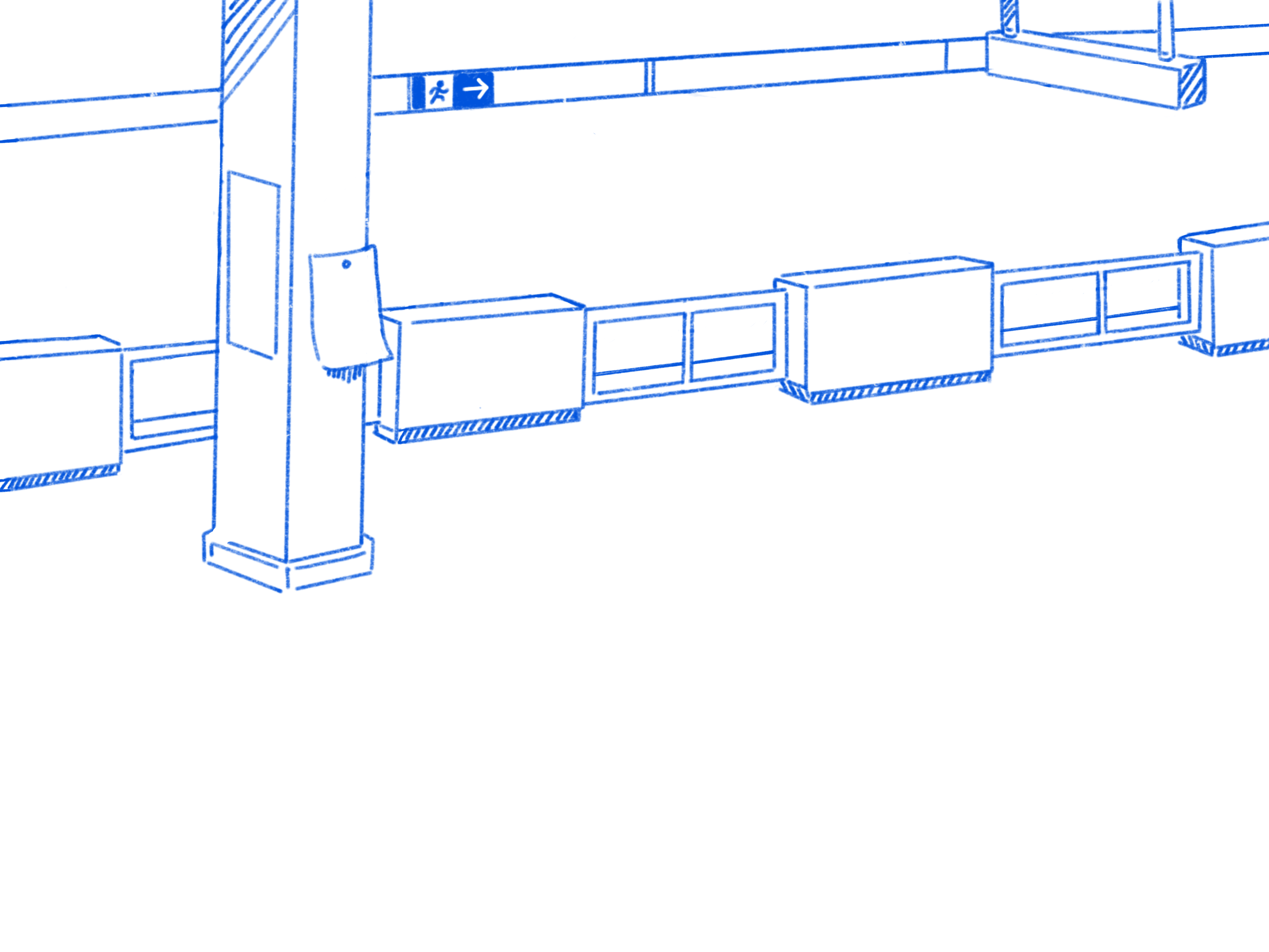 Train platform illustration